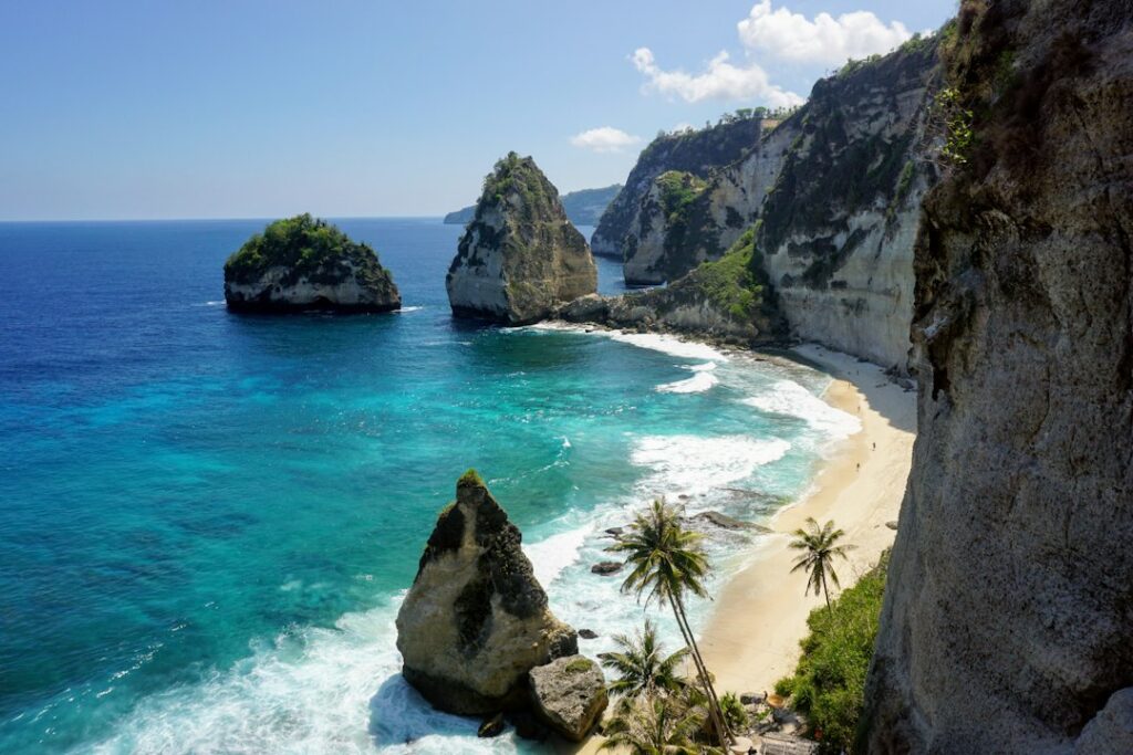 Diamond Beach and cliffs in Nusa Penida, Bali